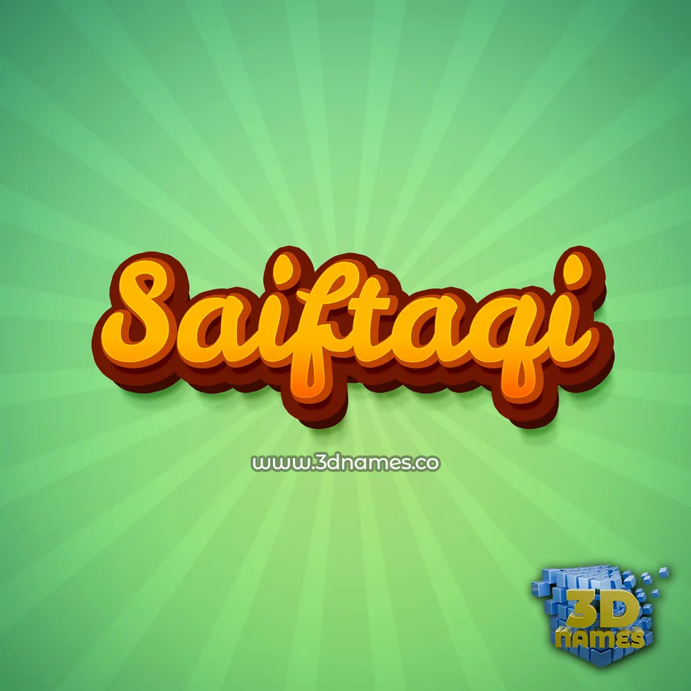 saiftaqi in Green Rays style - 3D name wallpaper