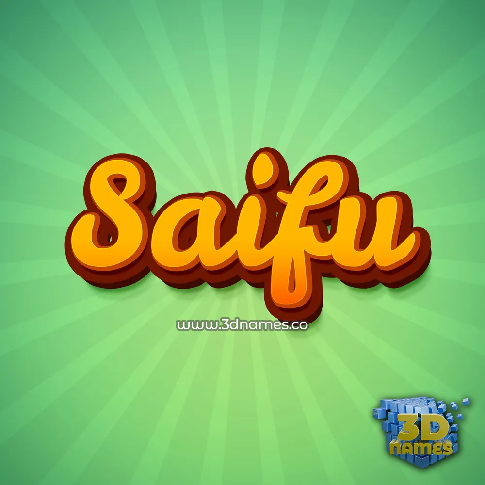 saifu in Green Rays style - 3D name wallpaper
