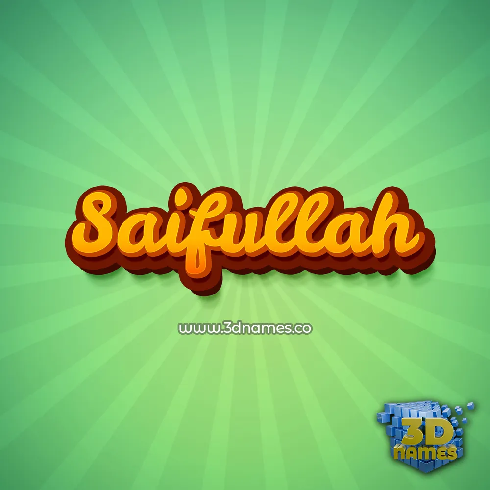 saifullah in Green Rays style - 3D name wallpaper