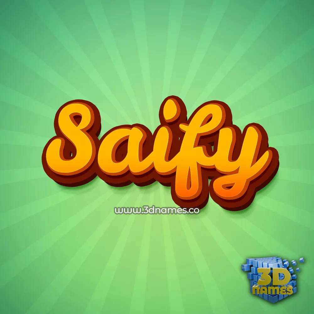saify in Green Rays style - 3D name wallpaper