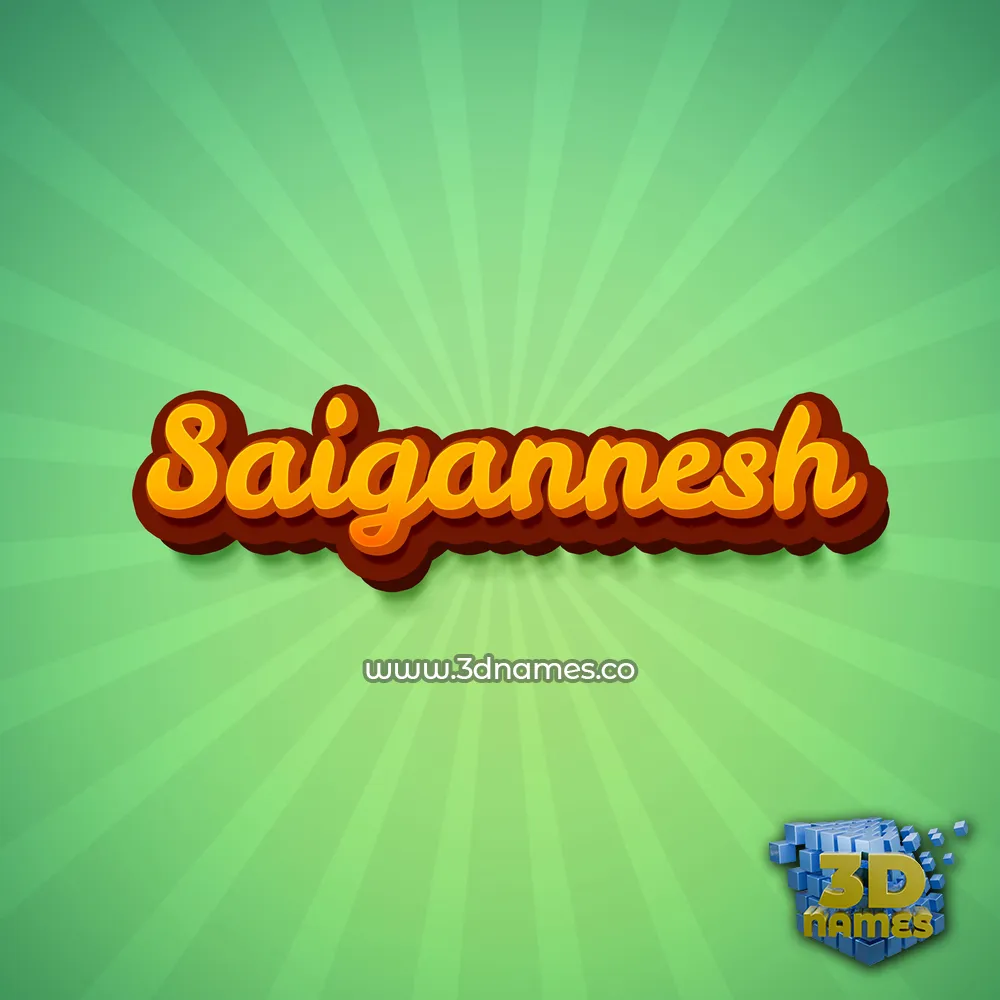 saigannesh in Green Rays style - 3D name wallpaper