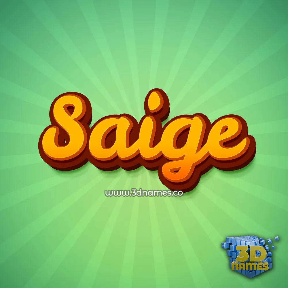 saige in Green Rays style - 3D name wallpaper