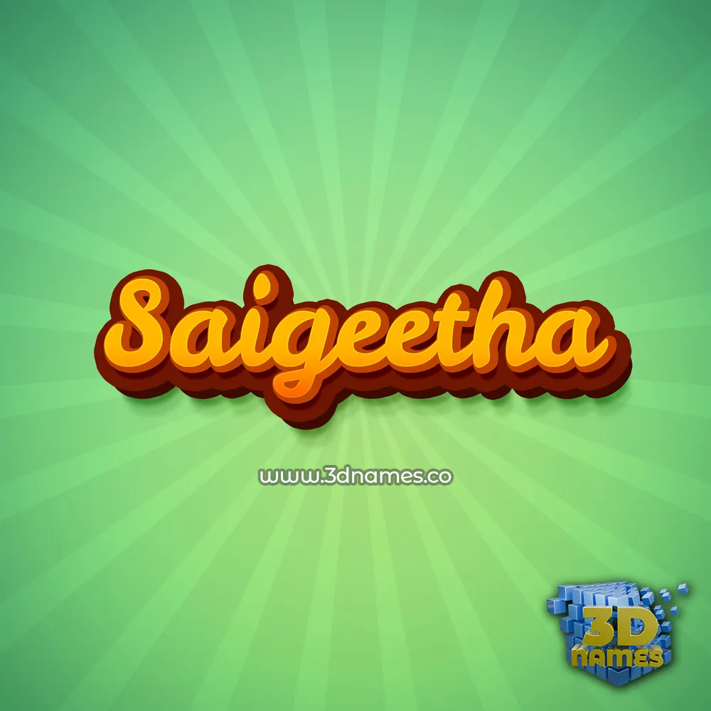 saigeetha in Green Rays style - 3D name wallpaper
