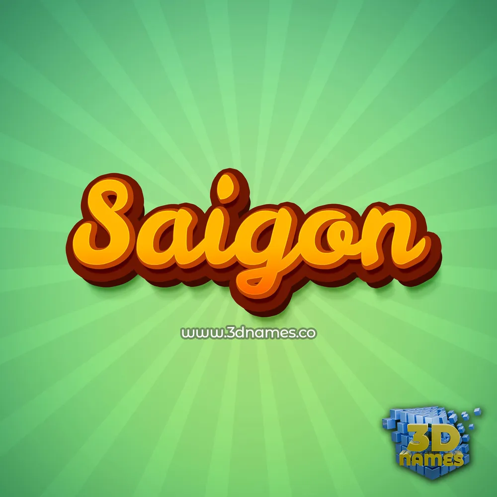 saigon in Green Rays style - 3D name wallpaper