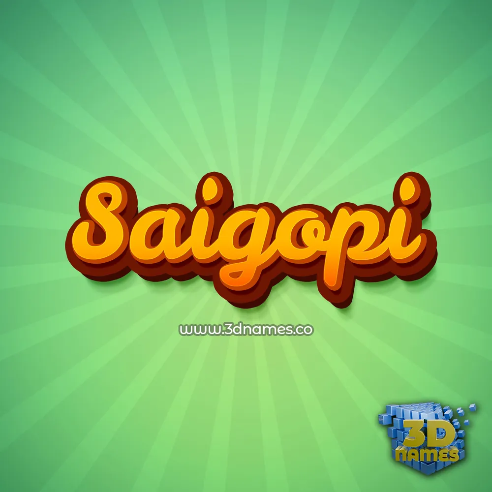 saigopi in Green Rays style - 3D name wallpaper