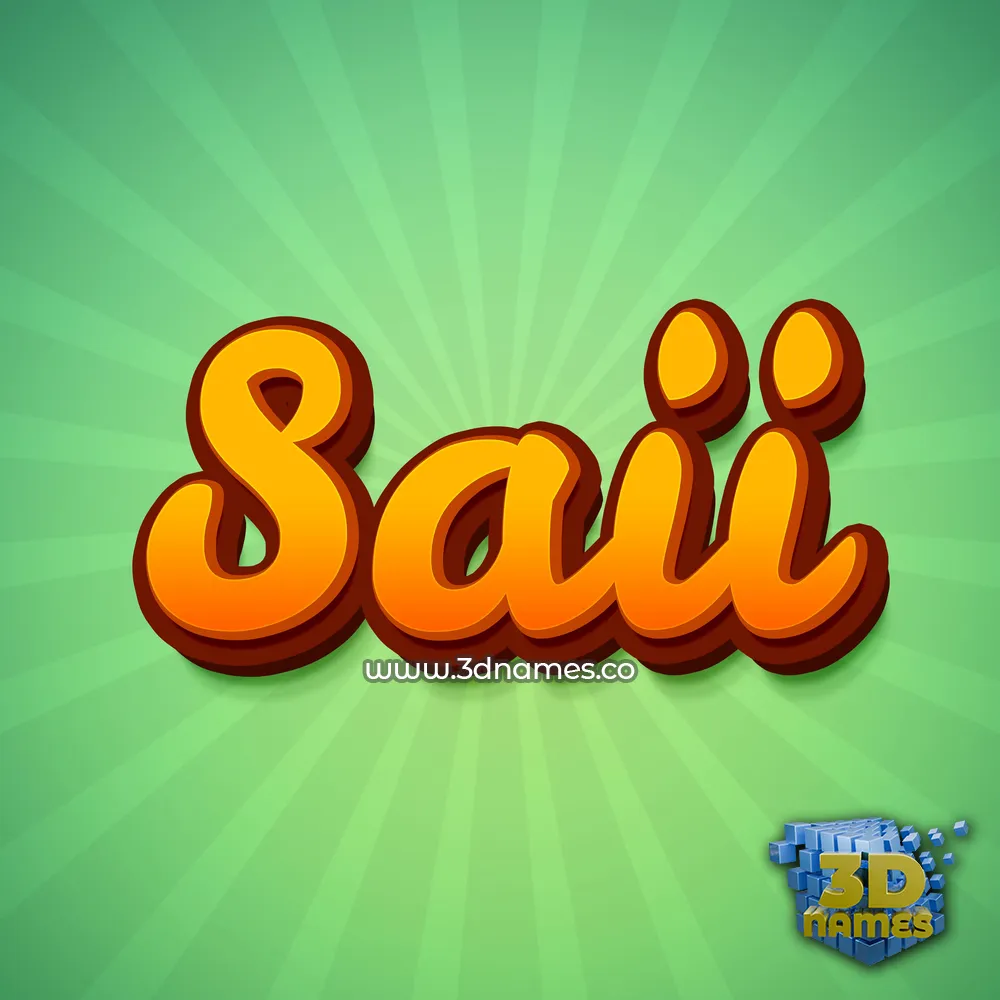 saii in Green Rays style - 3D name wallpaper