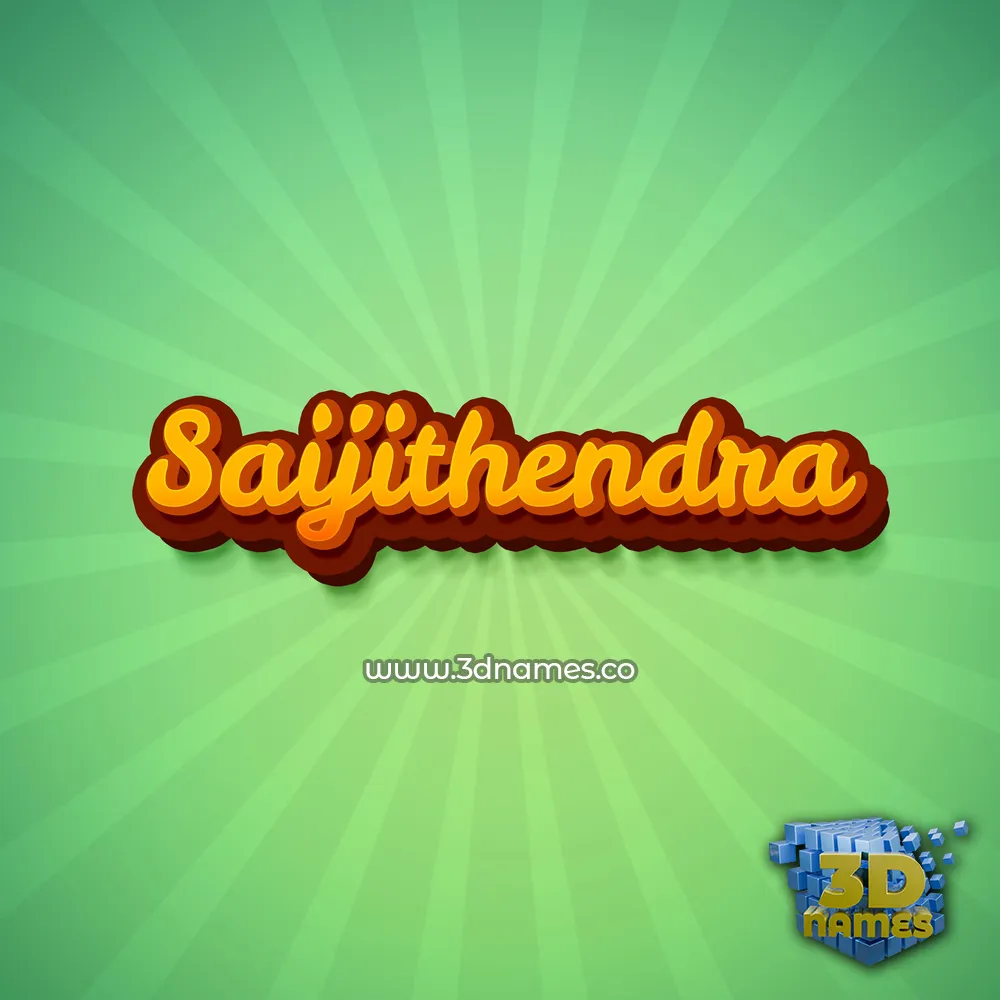 saijithendra in Green Rays style - 3D name wallpaper