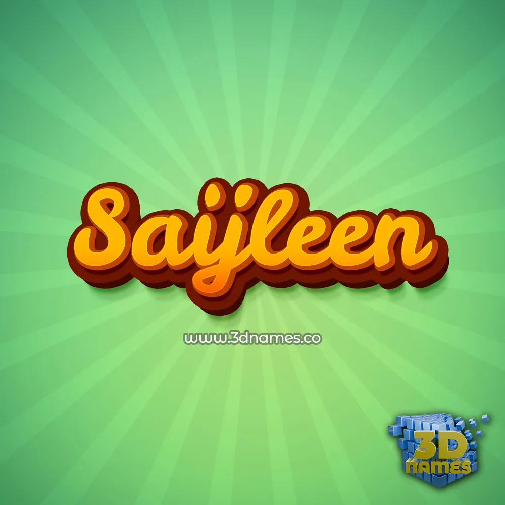 saijleen in Green Rays style - 3D name wallpaper