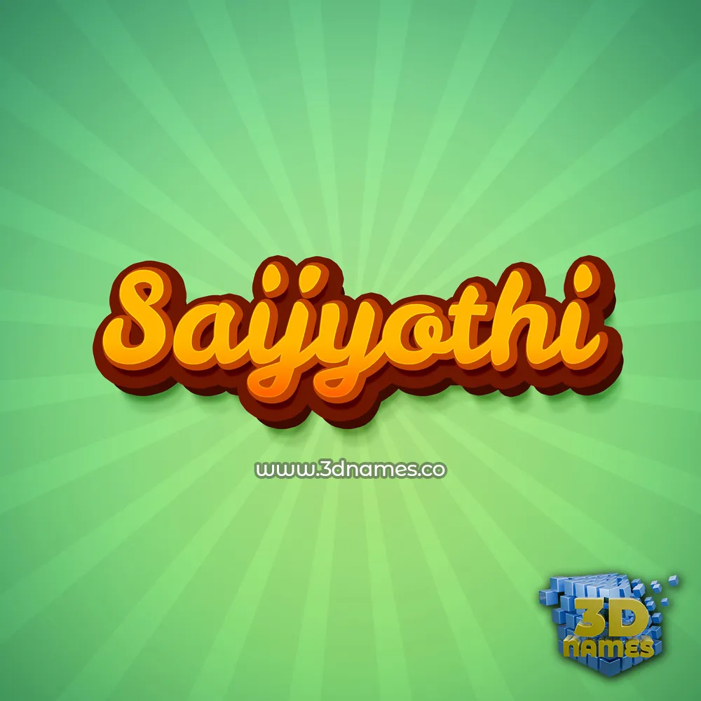 saijyothi in Green Rays style - 3D name wallpaper