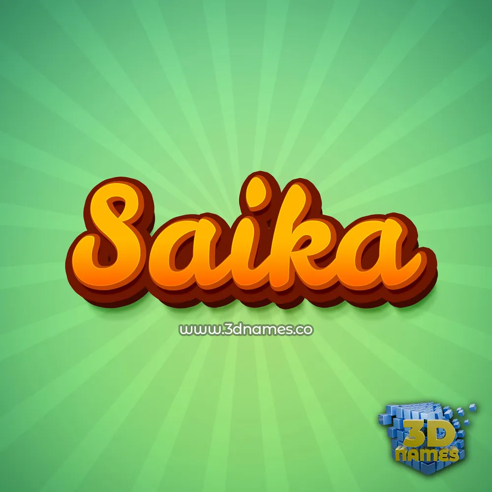saika in Green Rays style - 3D name wallpaper