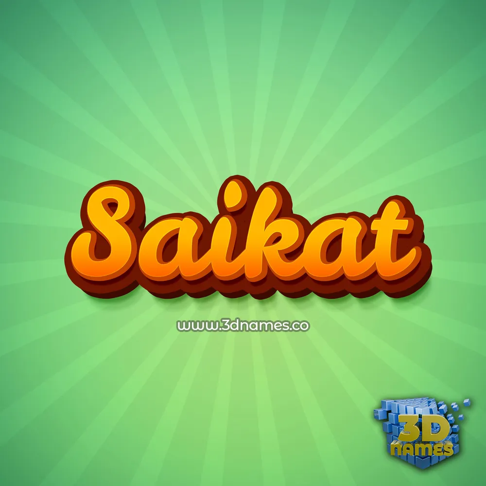saikat in Green Rays style - 3D name wallpaper