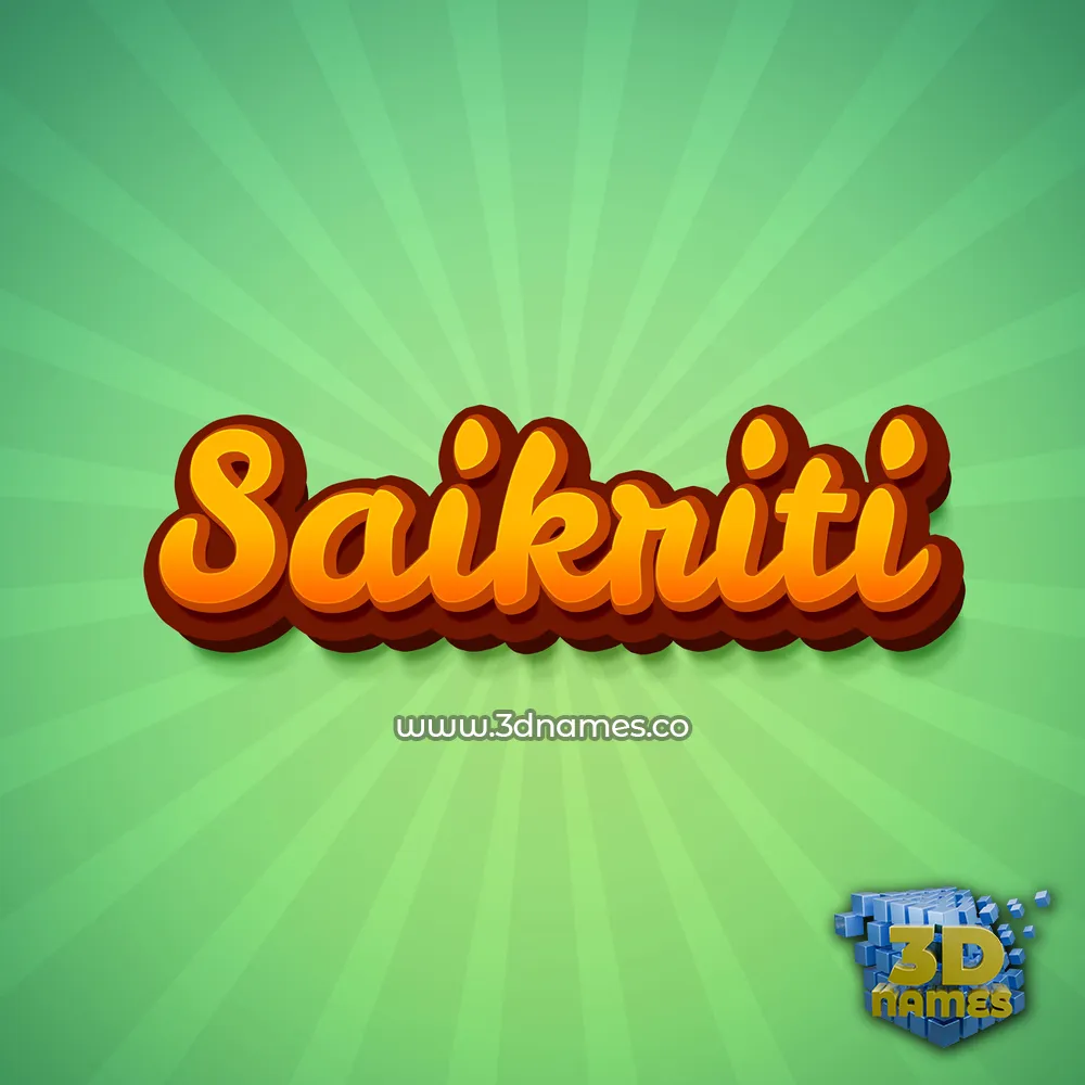 saikriti in Green Rays style - 3D name wallpaper