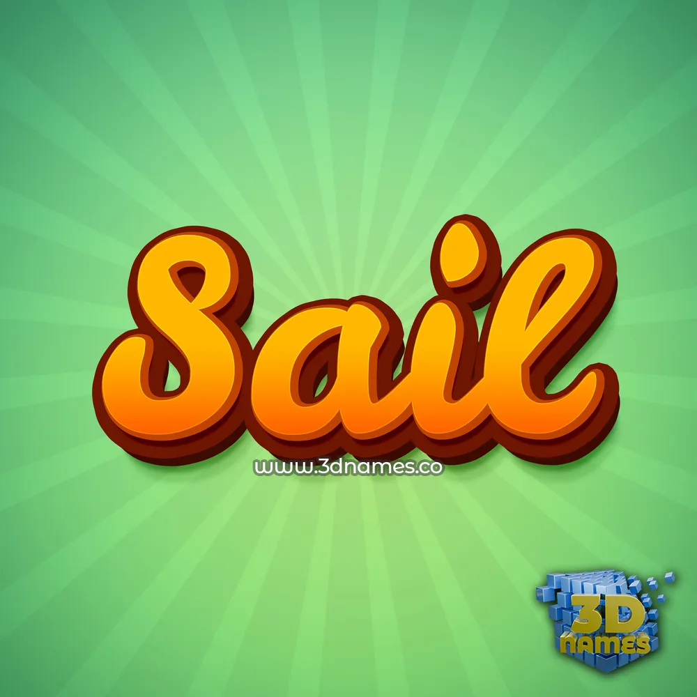 sail in Green Rays style - 3D name wallpaper