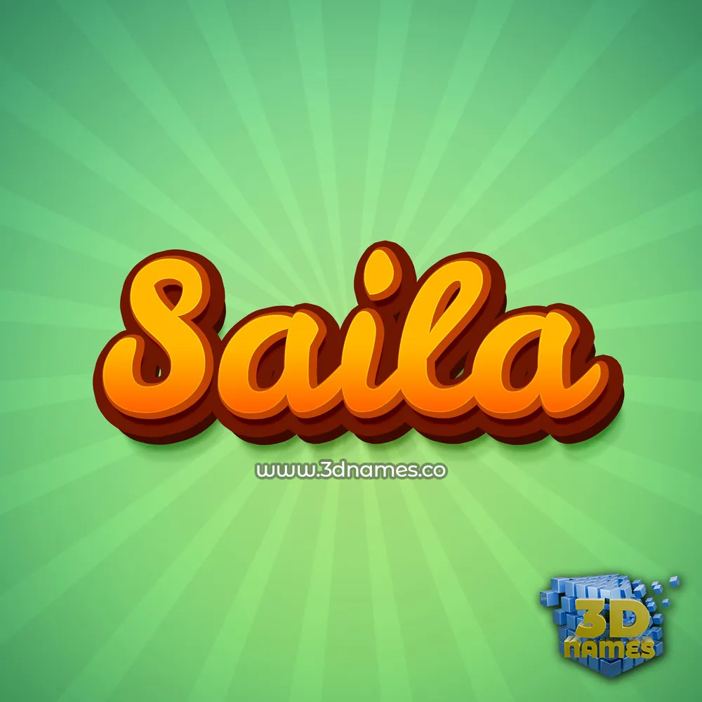 saila in Green Rays style - 3D name wallpaper
