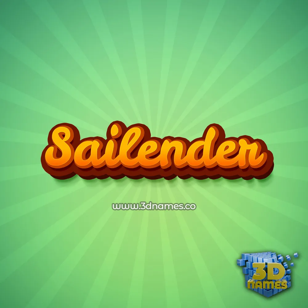 sailender in Green Rays style - 3D name wallpaper