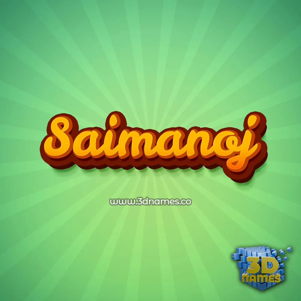 saimanoj in Green Rays style - 3D name wallpaper