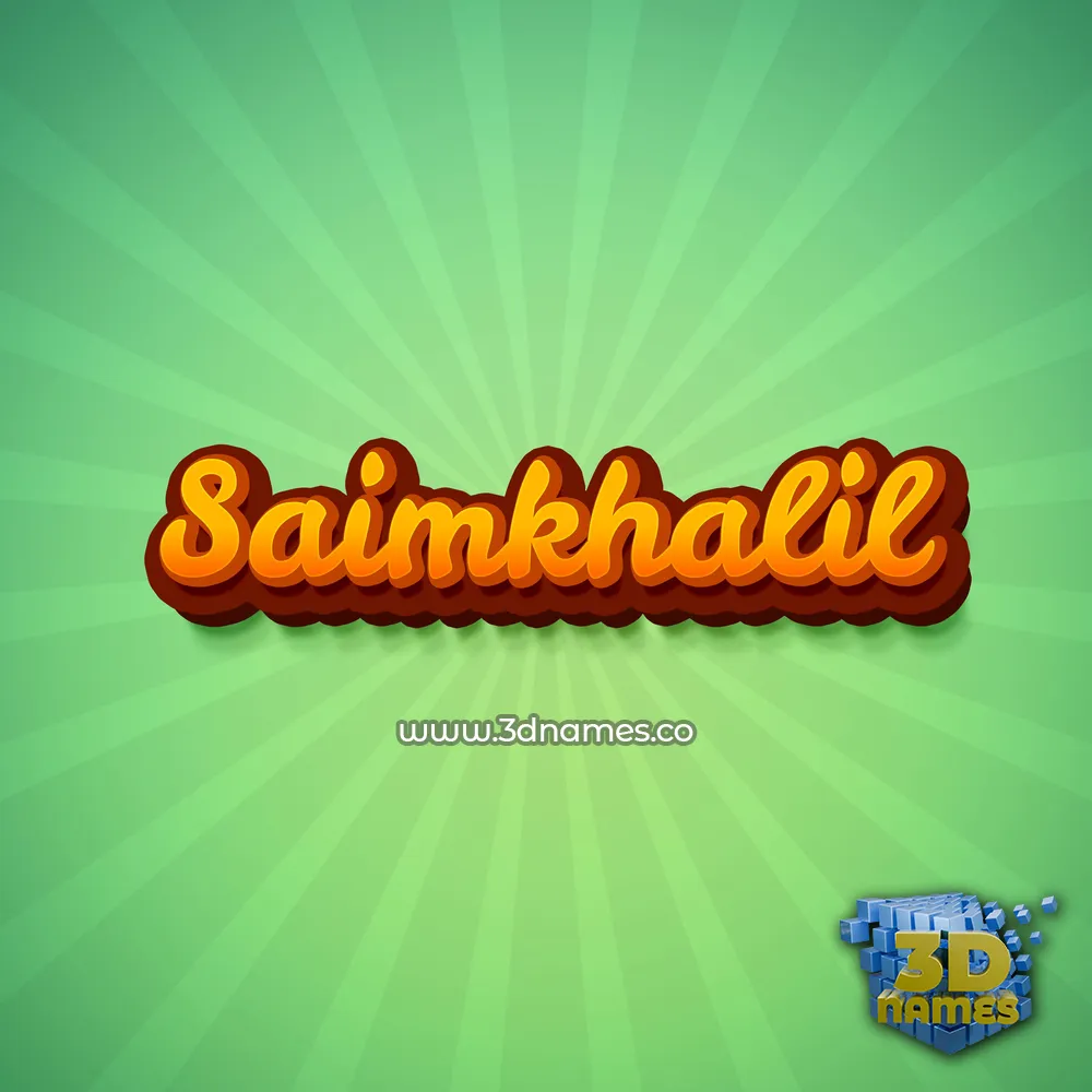 saimkhalil in Green Rays style - 3D name wallpaper
