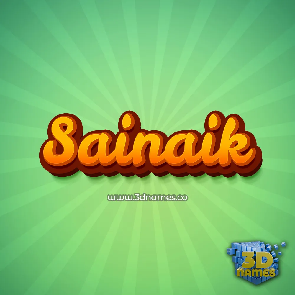 sainaik in Green Rays style - 3D name wallpaper