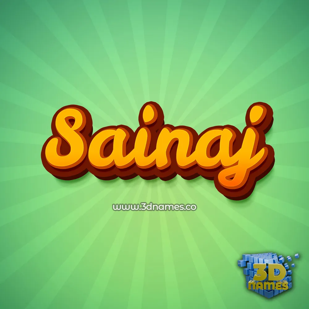 sainaj in Green Rays style - 3D name wallpaper