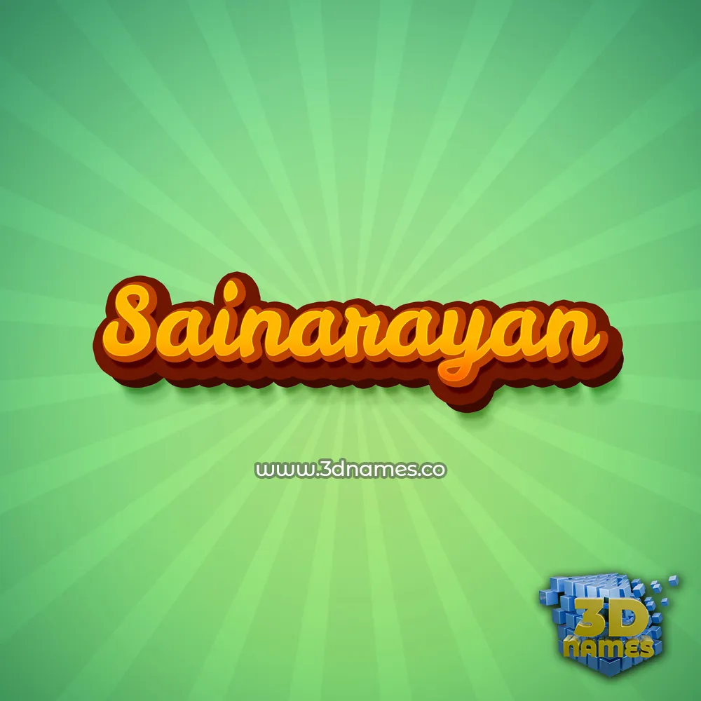 sainarayan in Green Rays style - 3D name wallpaper