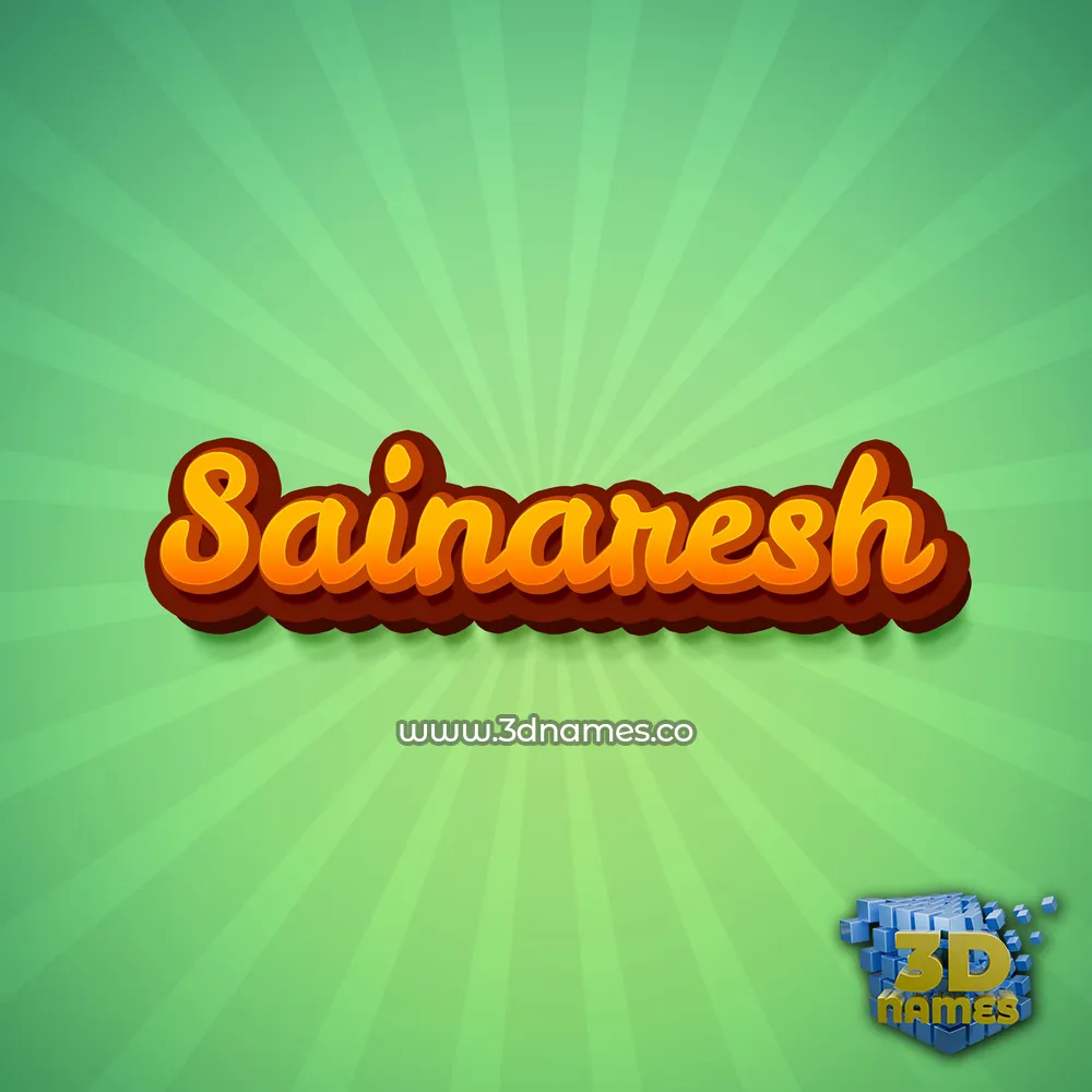 sainaresh in Green Rays style - 3D name wallpaper