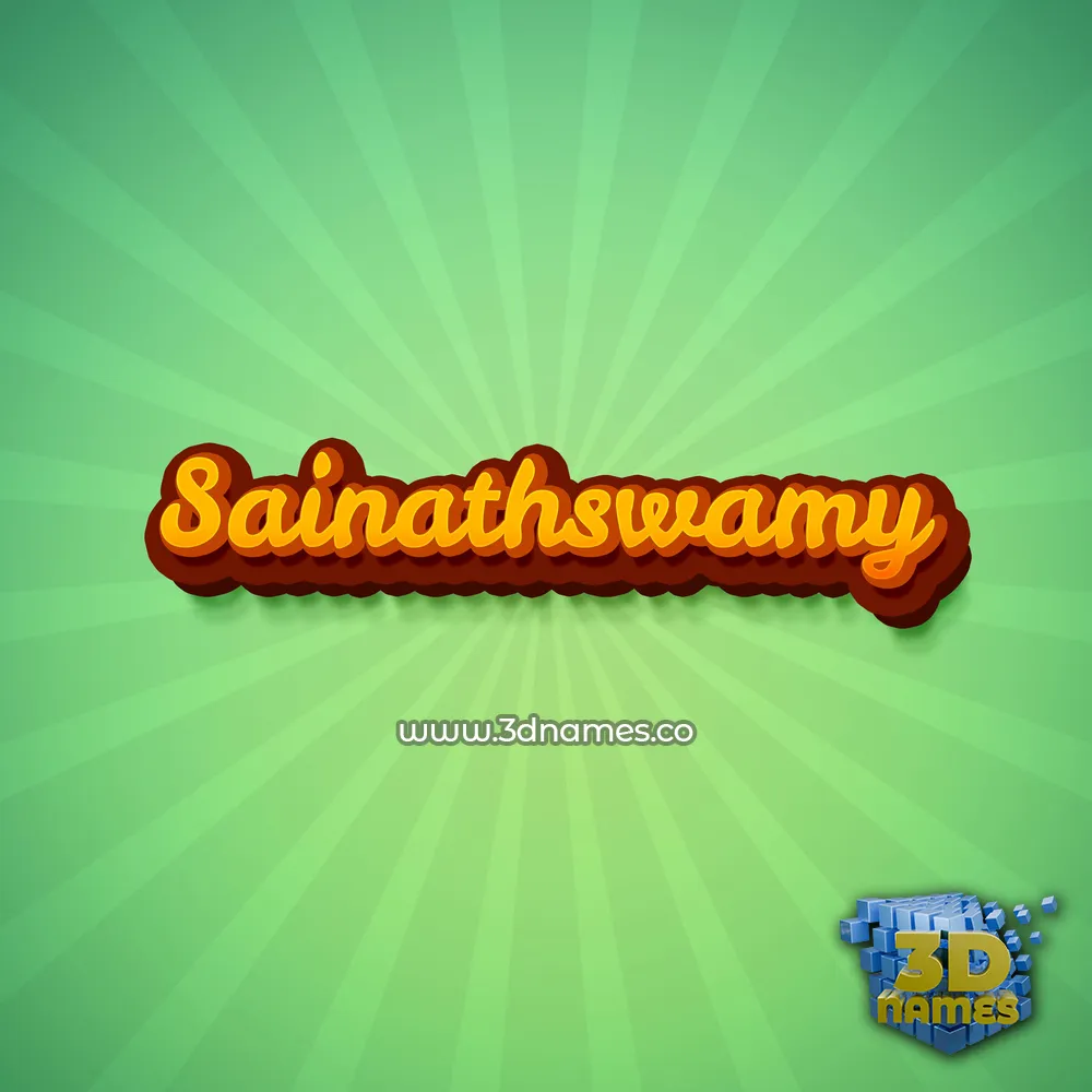 sainathswamy in Green Rays style - 3D name wallpaper
