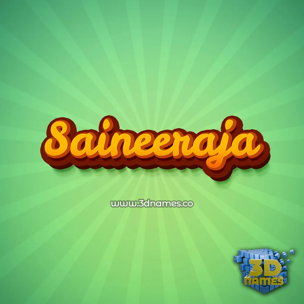 saineeraja in Green Rays style - 3D name wallpaper
