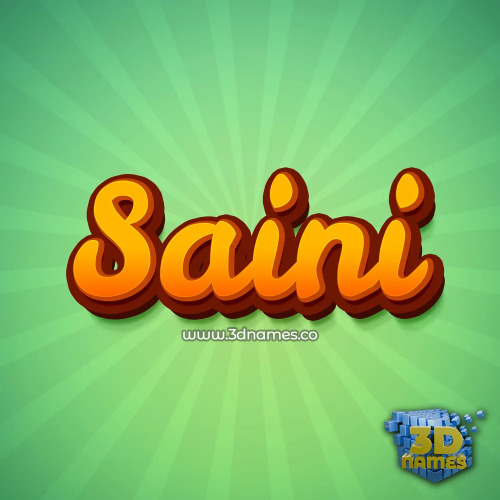 saini in Green Rays style - 3D name wallpaper