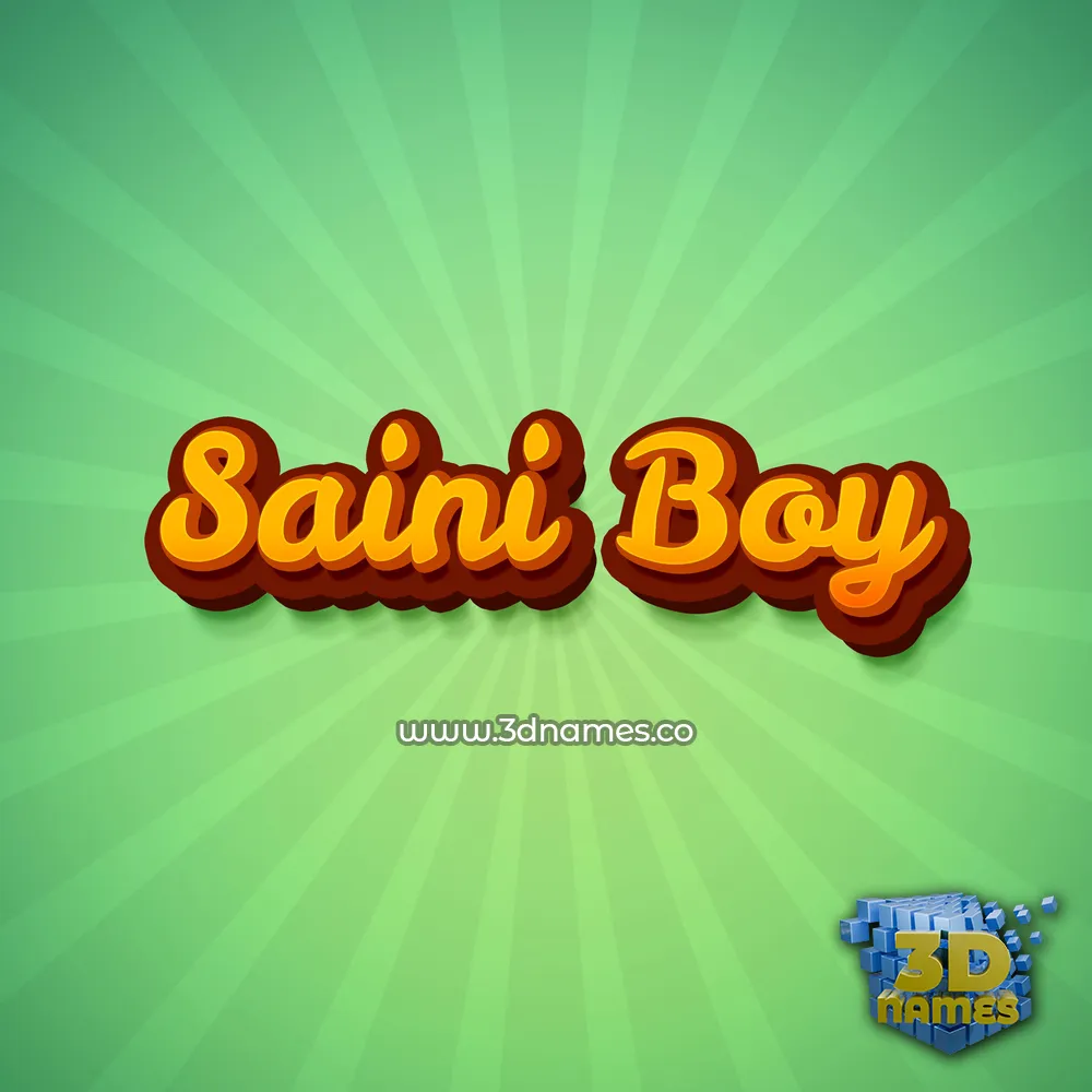 saini boy in Green Rays style - 3D name wallpaper