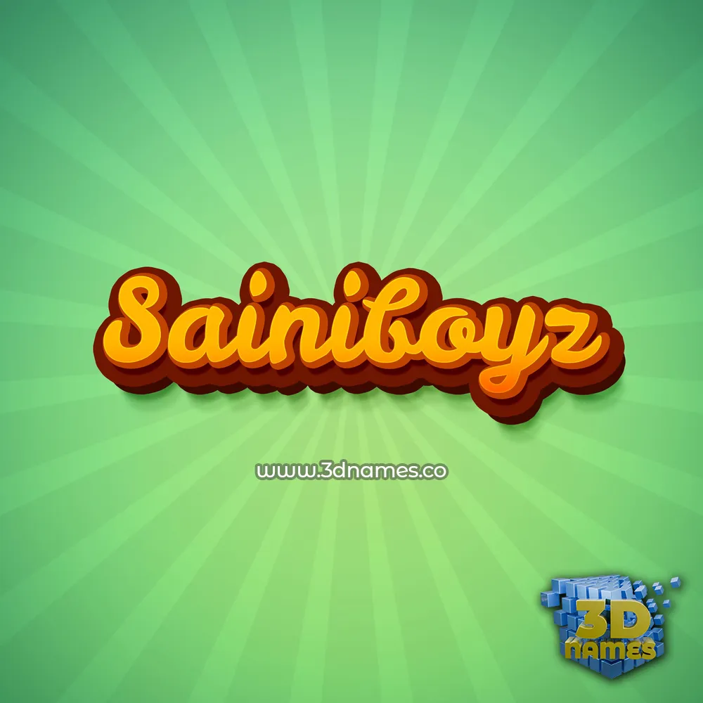 sainiboyz in Green Rays style - 3D name wallpaper