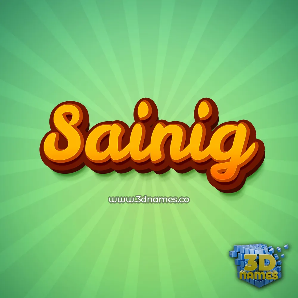 sainig in Green Rays style - 3D name wallpaper