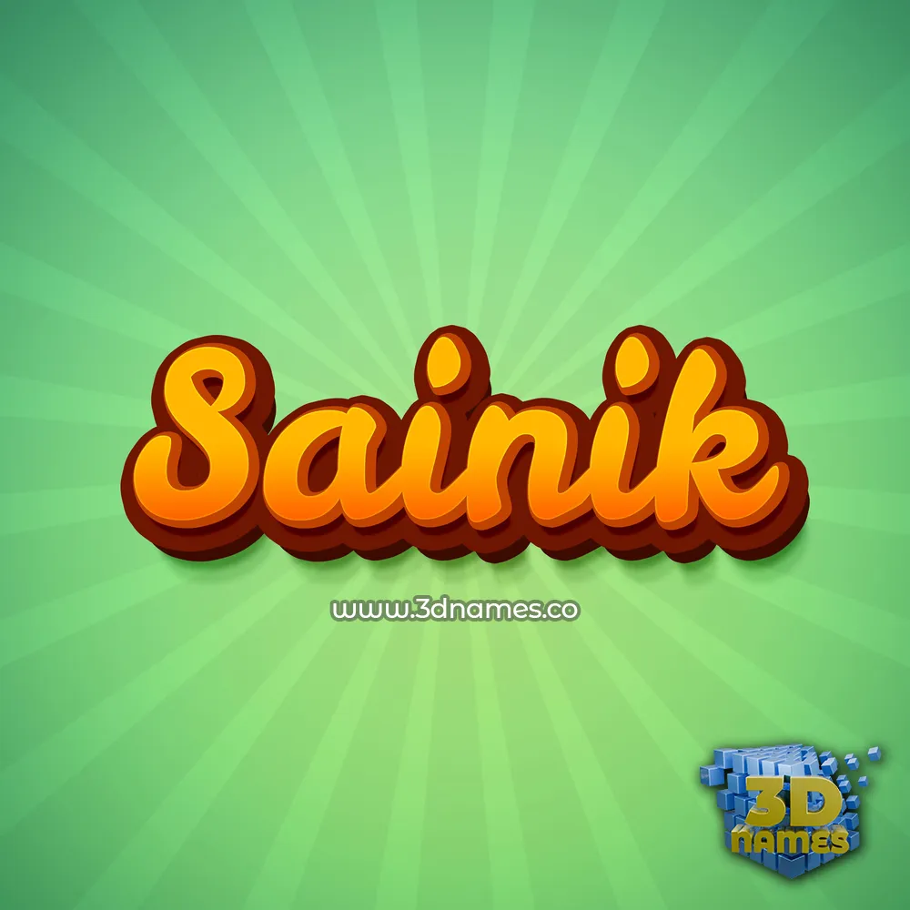 sainik in Green Rays style - 3D name wallpaper