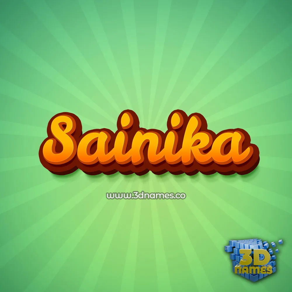 sainika in Green Rays style - 3D name wallpaper