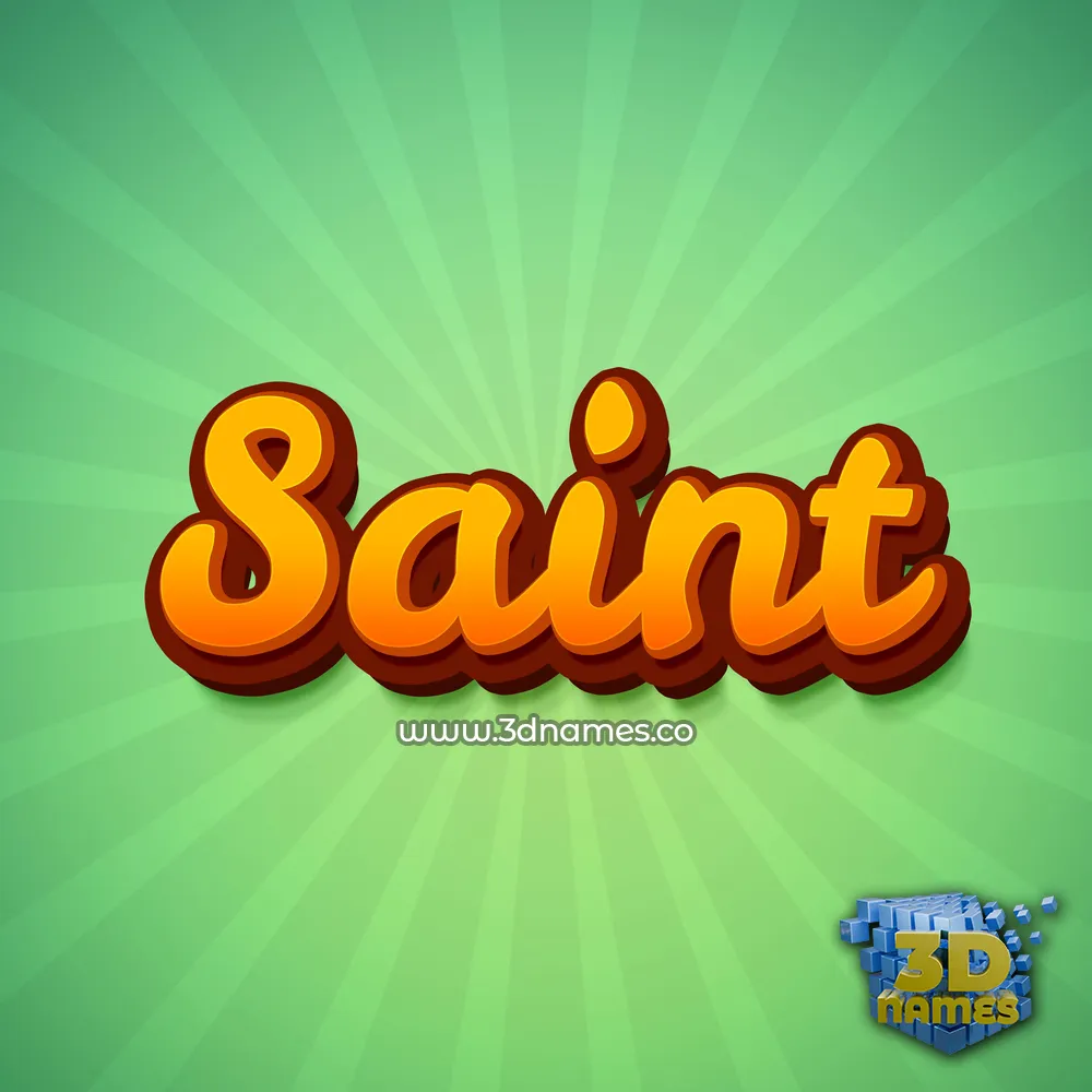 saint in Green Rays style - 3D name wallpaper