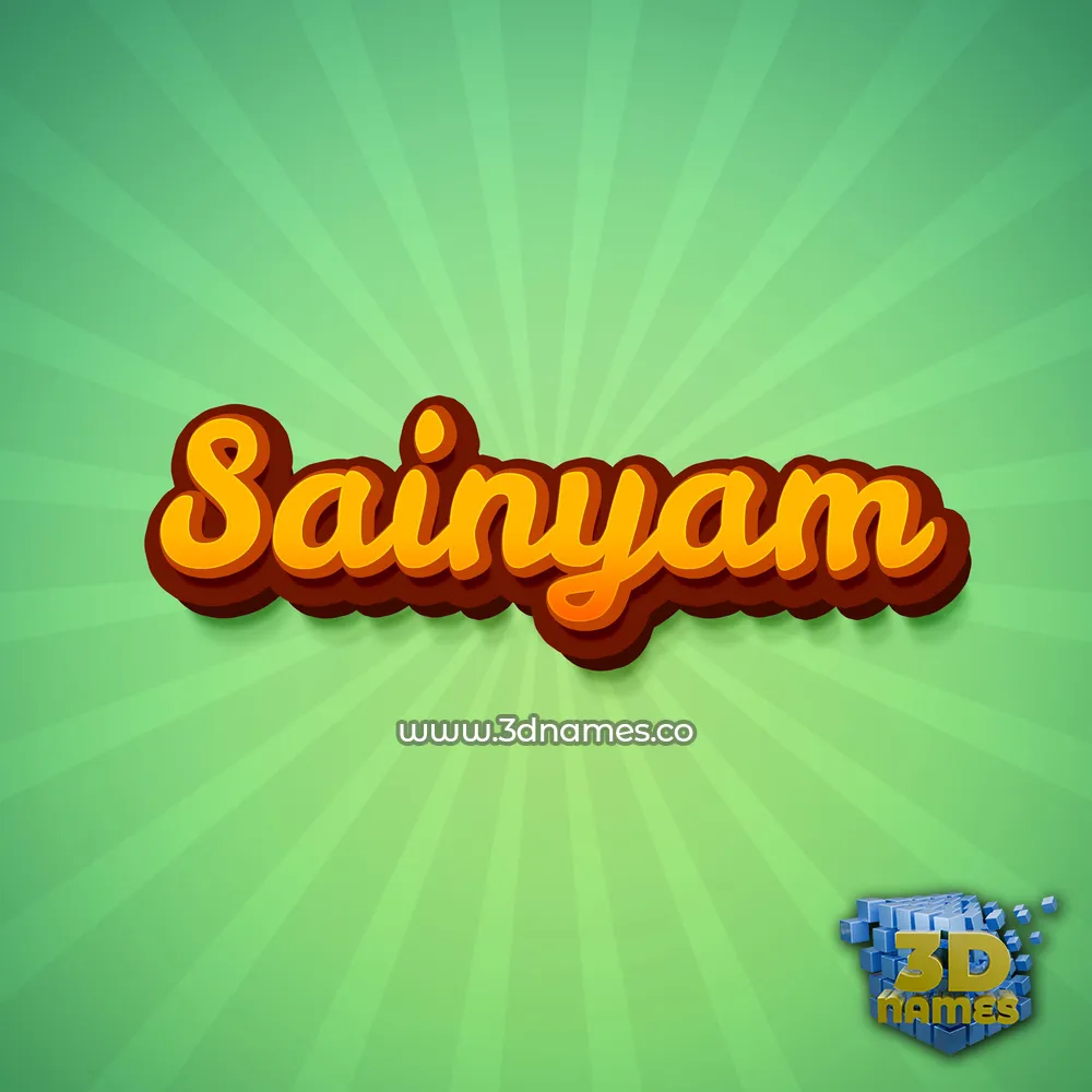 sainyam in Green Rays style - 3D name wallpaper