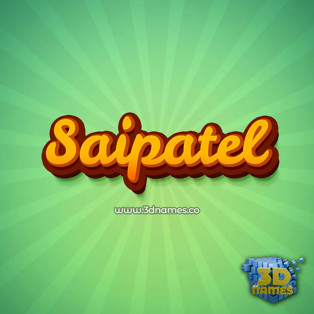 saipatel in Green Rays style - 3D name wallpaper