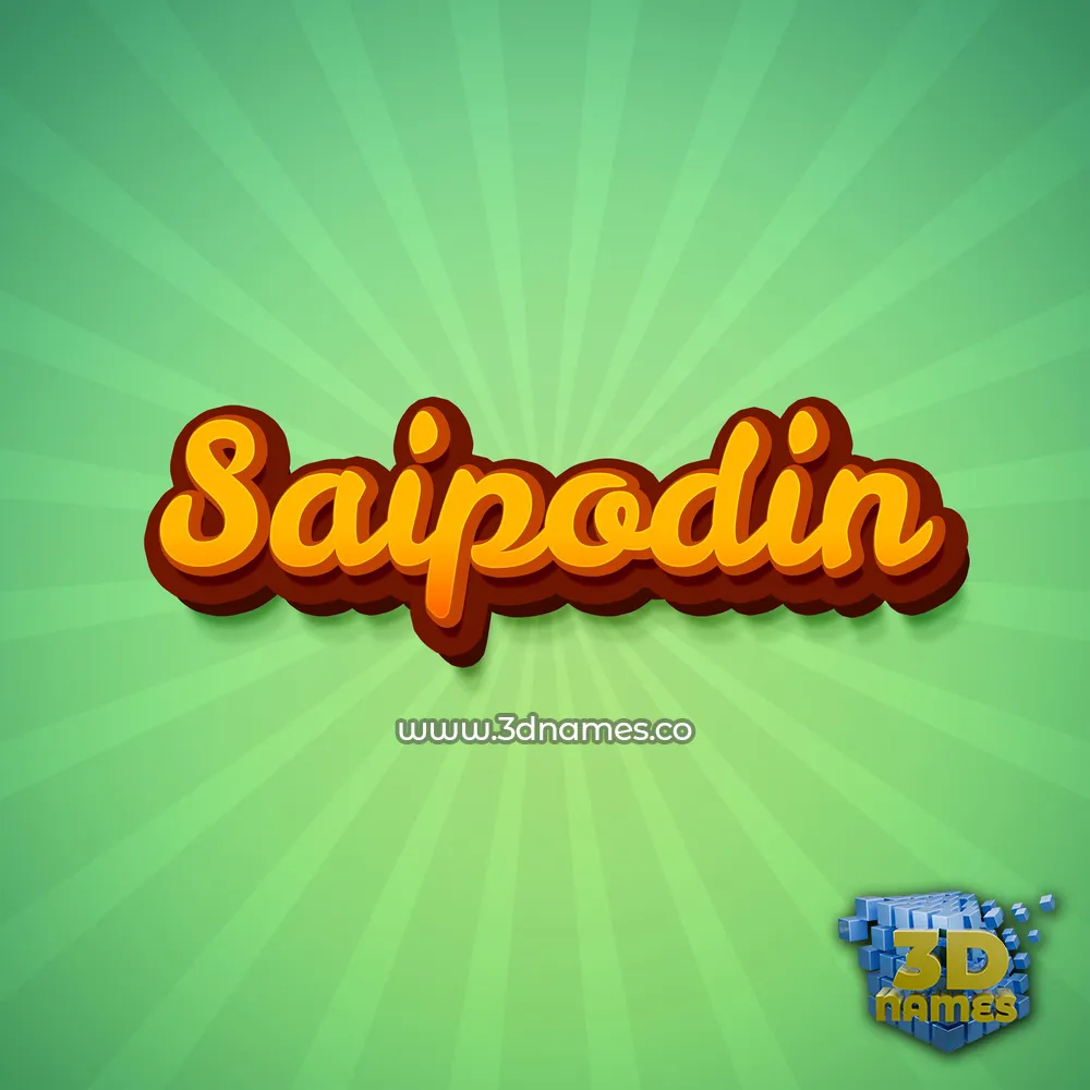 saipodin in Green Rays style - 3D name wallpaper