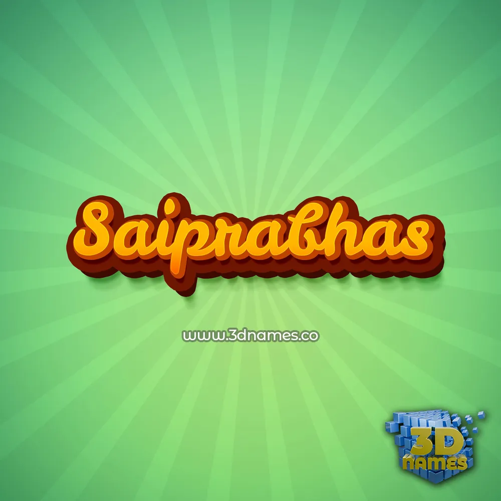 saiprabhas in Green Rays style - 3D name wallpaper