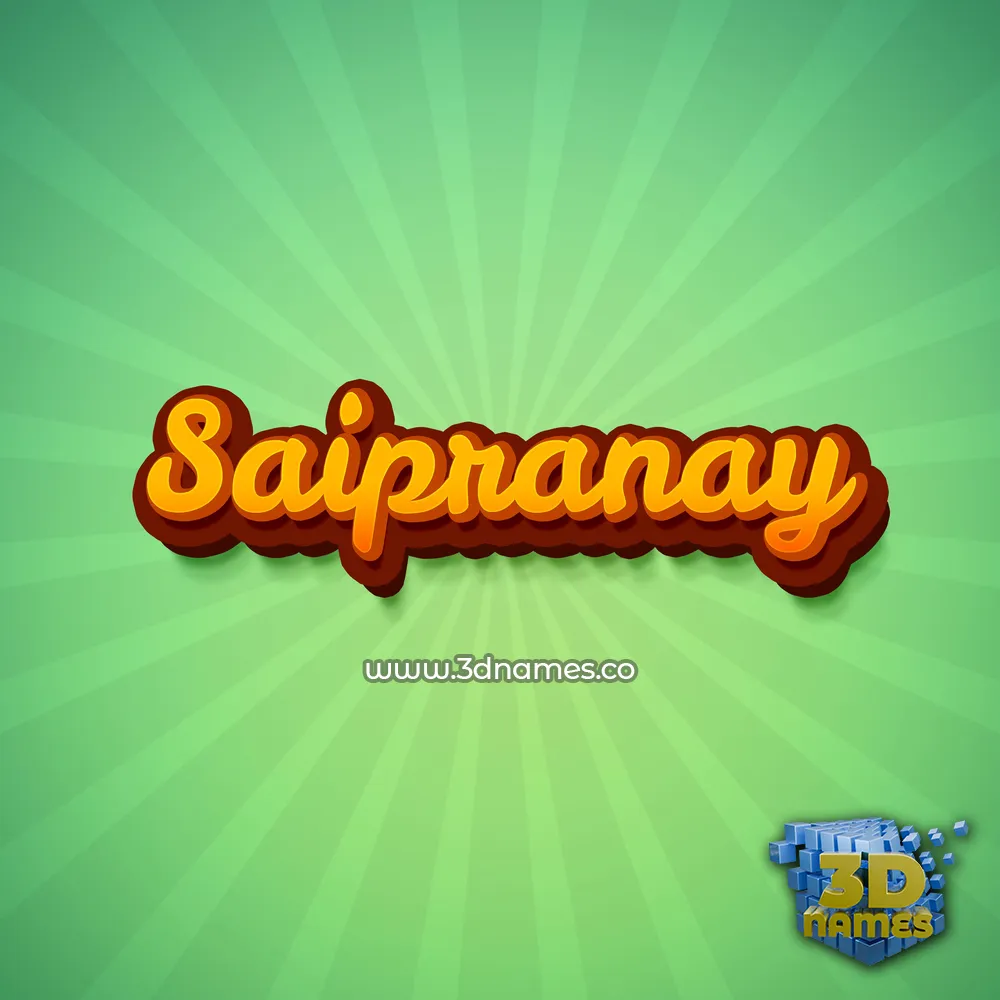 saipranay in Green Rays style - 3D name wallpaper