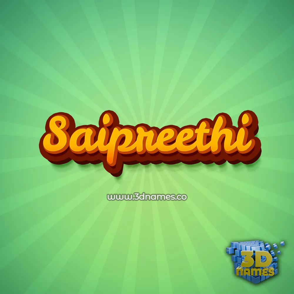 saipreethi in Green Rays style - 3D name wallpaper