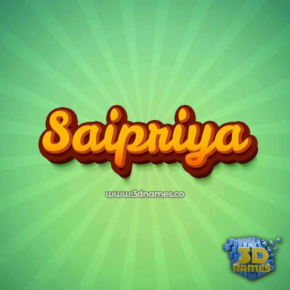 saipriya in Green Rays style - 3D name wallpaper