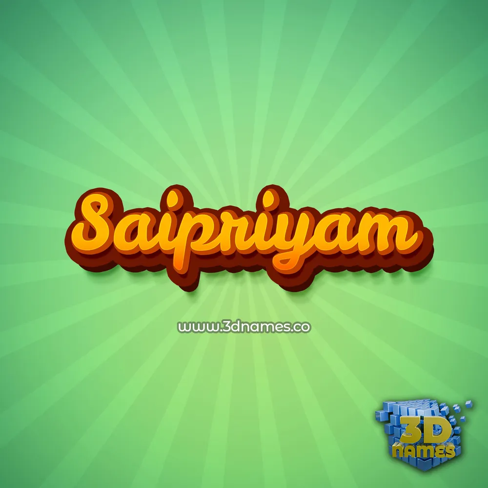 saipriyam in Green Rays style - 3D name wallpaper
