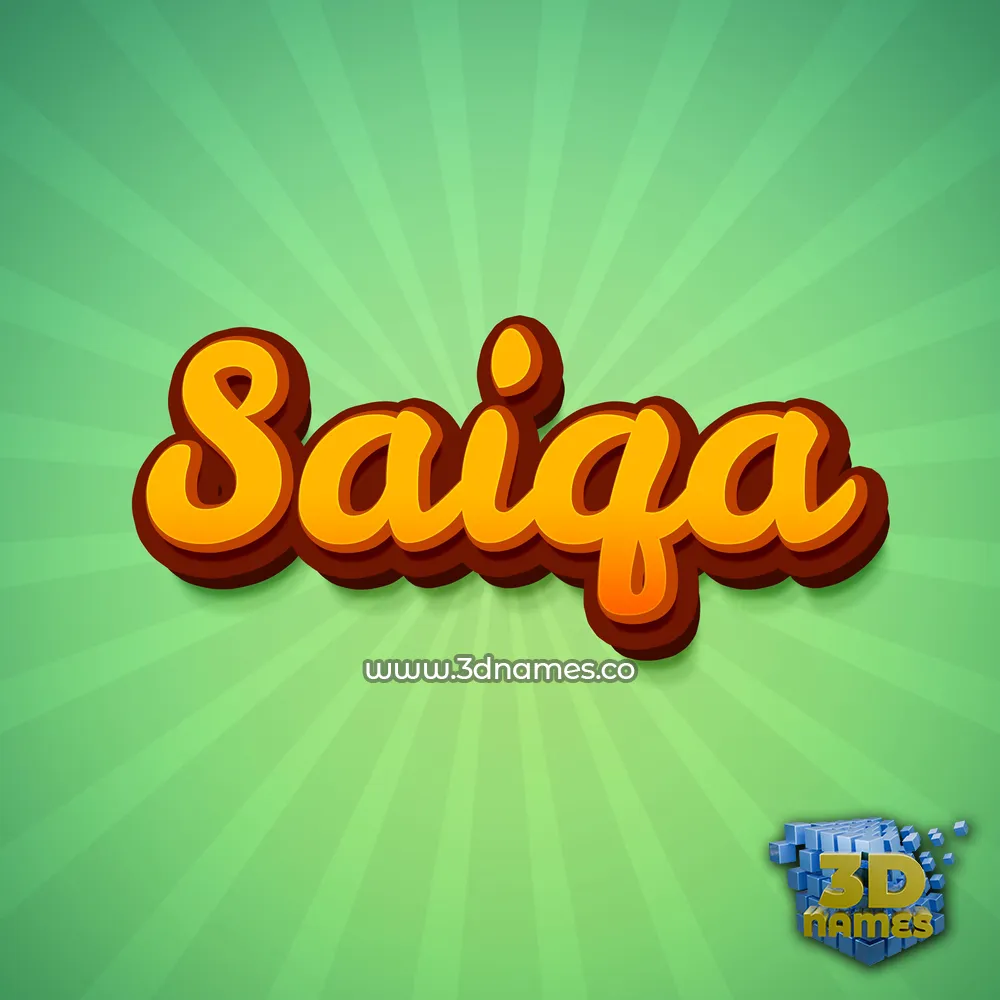 saiqa in Green Rays style - 3D name wallpaper