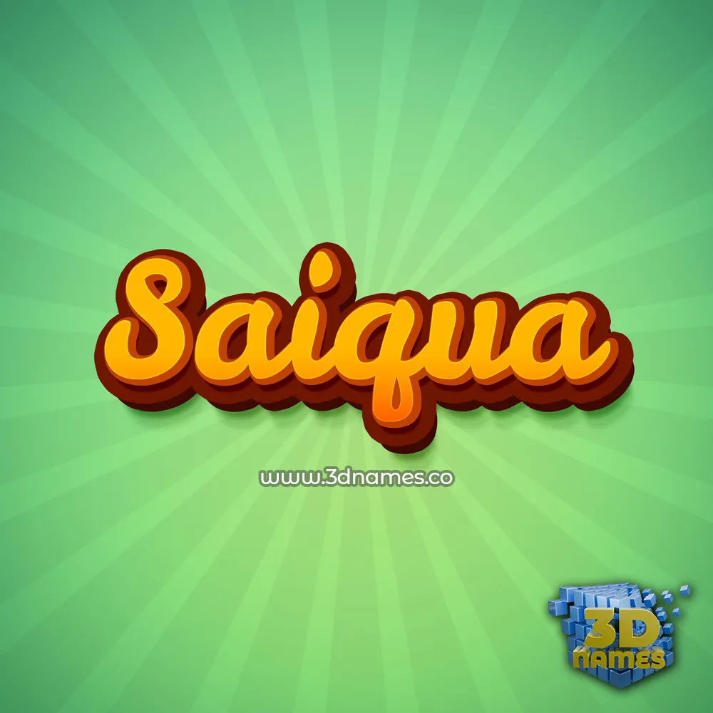 saiqua in Green Rays style - 3D name wallpaper