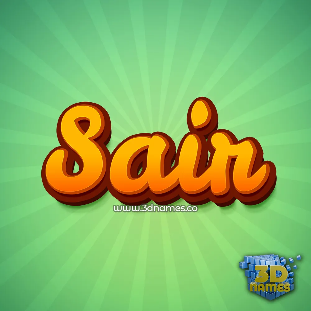 sair in Green Rays style - 3D name wallpaper