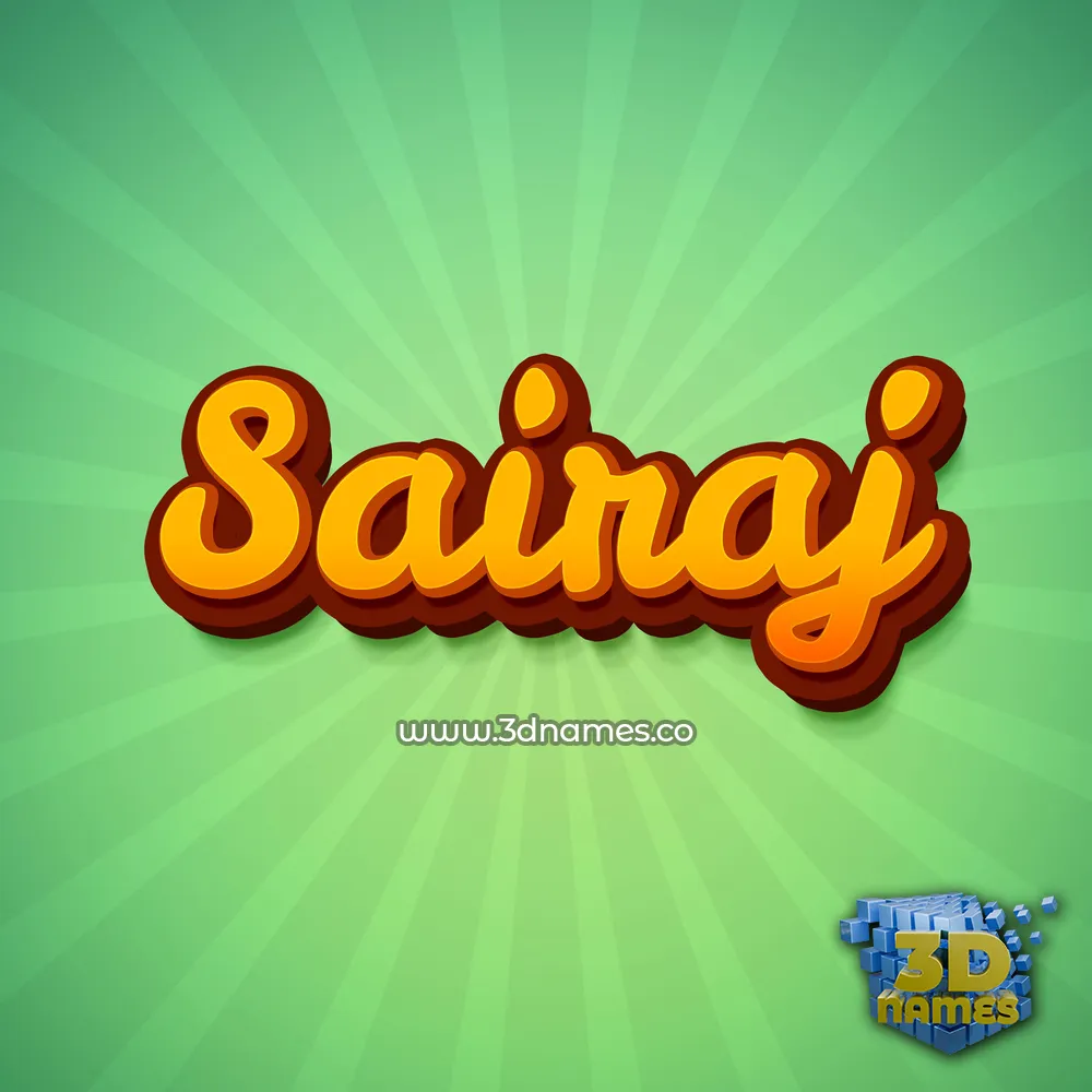 sairaj in Green Rays style - 3D name wallpaper