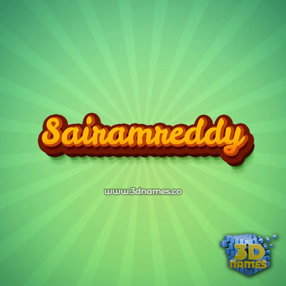sairamreddy in Green Rays style - 3D name wallpaper
