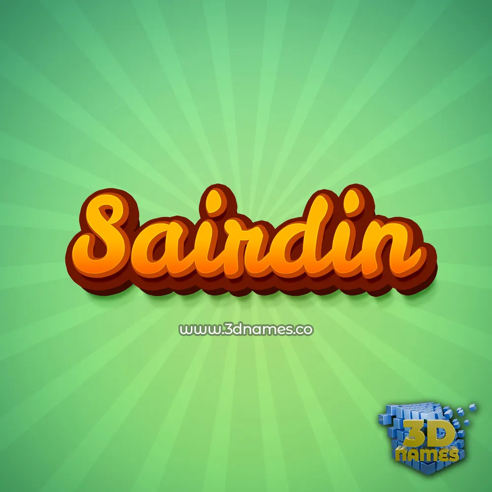 sairdin in Green Rays style - 3D name wallpaper