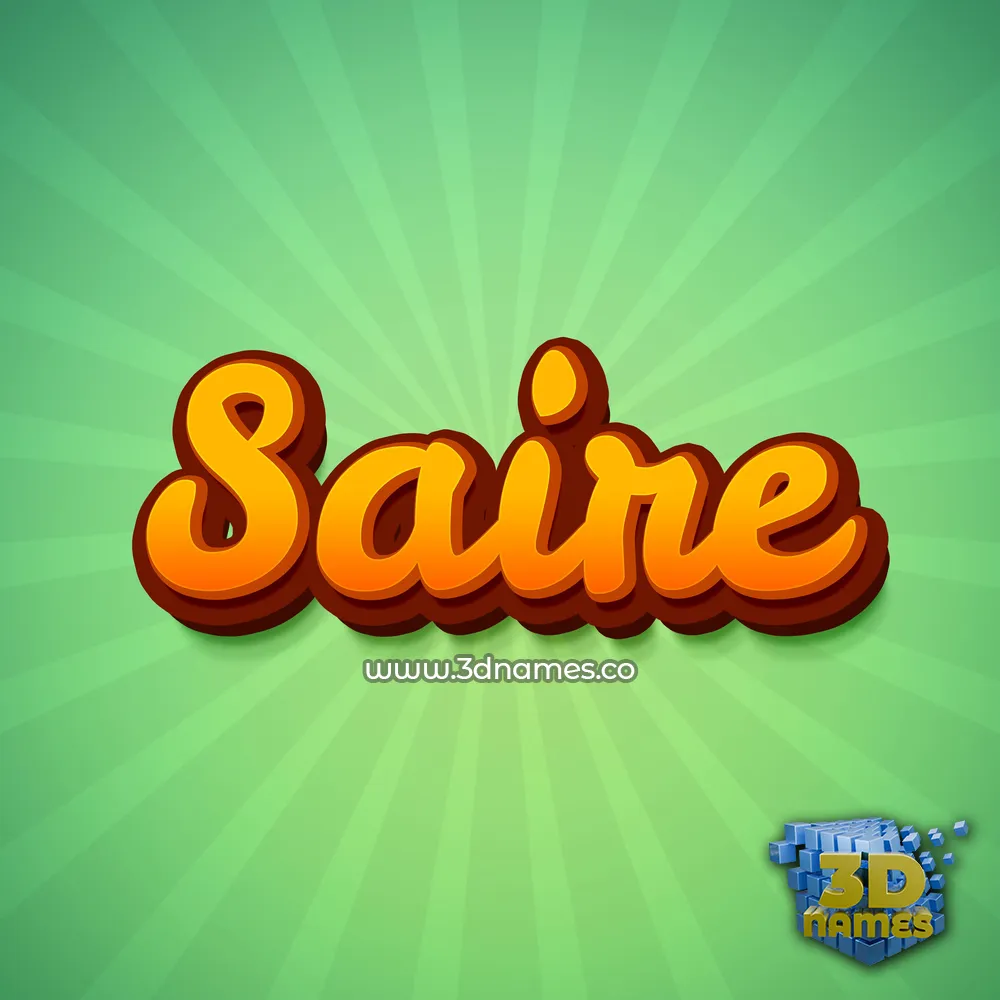 saire in Green Rays style - 3D name wallpaper
