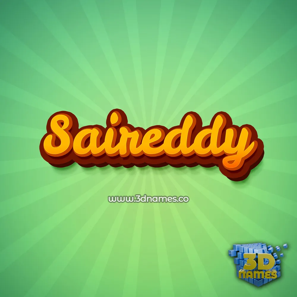 saireddy in Green Rays style - 3D name wallpaper